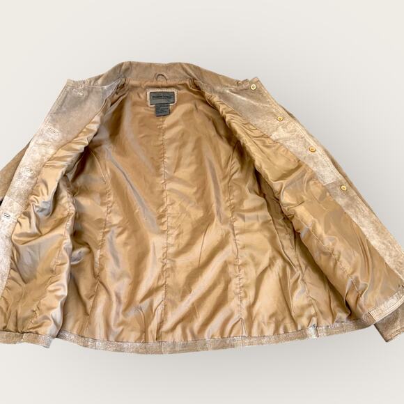 Brandon Thomas Vintage Suede Leather Button Up Jacket Western Women Size M Tan - Picture 12 of 15